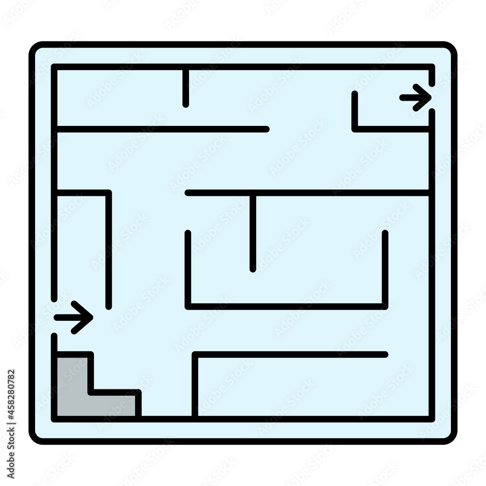 Vector Evacuation Plan Filled Outline Icon Vector Evacuation Plan Filled Outline Icon