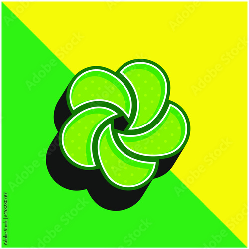 Ayurveda Green and yellow modern 3d vector icon logo