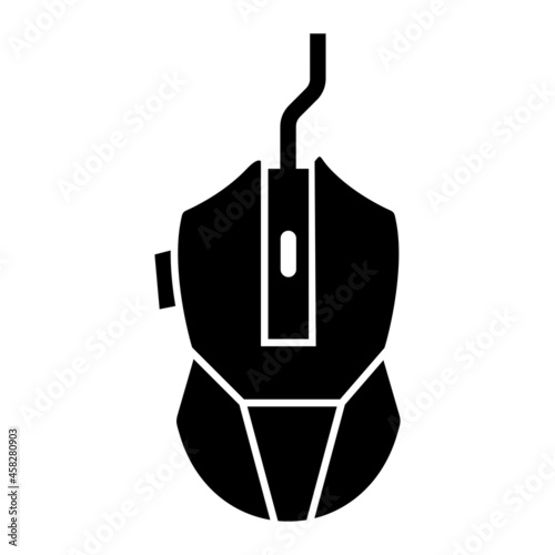 Vector Gaming Mouse Glyph Icon Design