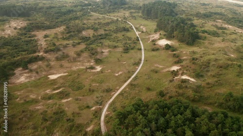 Wallpaper Mural Long Trail Amidst Wilderness At Zuid-Kennemerland National Park In North Holland, Netherlands. Aerial Torontodigital.ca