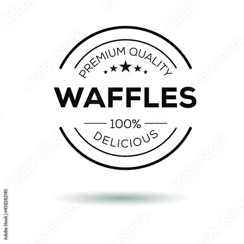 Creative  Waffles  logo  Waffles sticker  vector illustration.