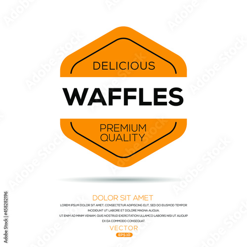 Creative (Waffles) logo, Waffles sticker, vector illustration.