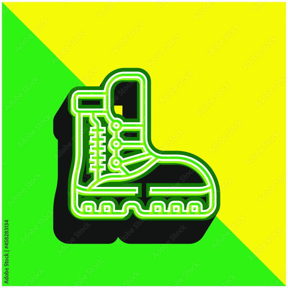 Boots Green and yellow modern 3d vector icon logo Boots Green and yellow modern 3d vector icon logo
