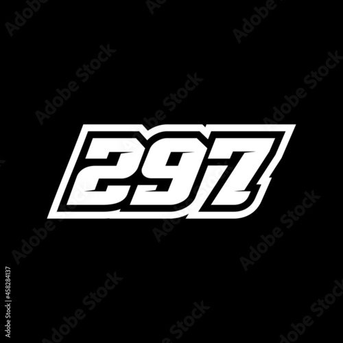 Racing number 297 logo on white background