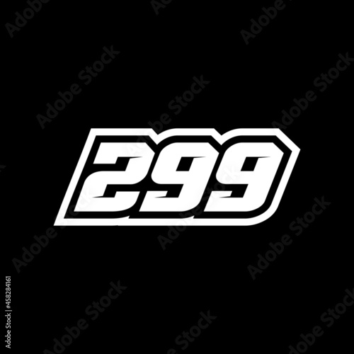 Racing number 299 logo on white background