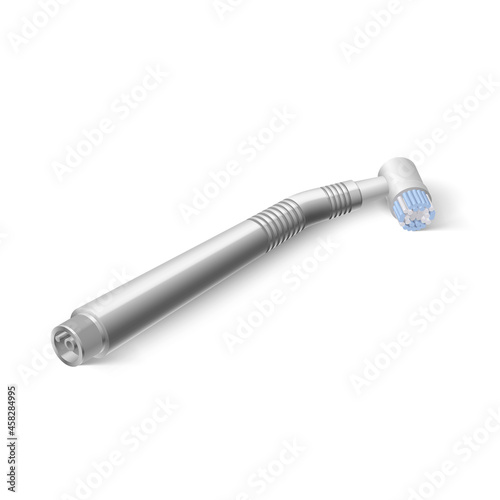 Basic Dentist Instrument - Electric Toothbrush. Item of Medical Equipment for Teeth Dental Care. Dental Hygiene and Healthcare Concept on White Background