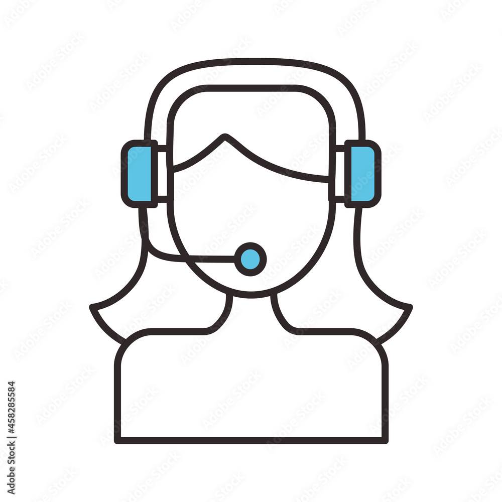 female operator with headset female operator with headset