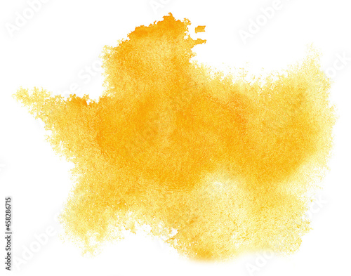 Abstract watercolor background. Hand drawn yellow watercolor spot