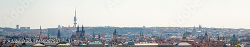 Prague cityscape panorama - view of the landscape of Prague city