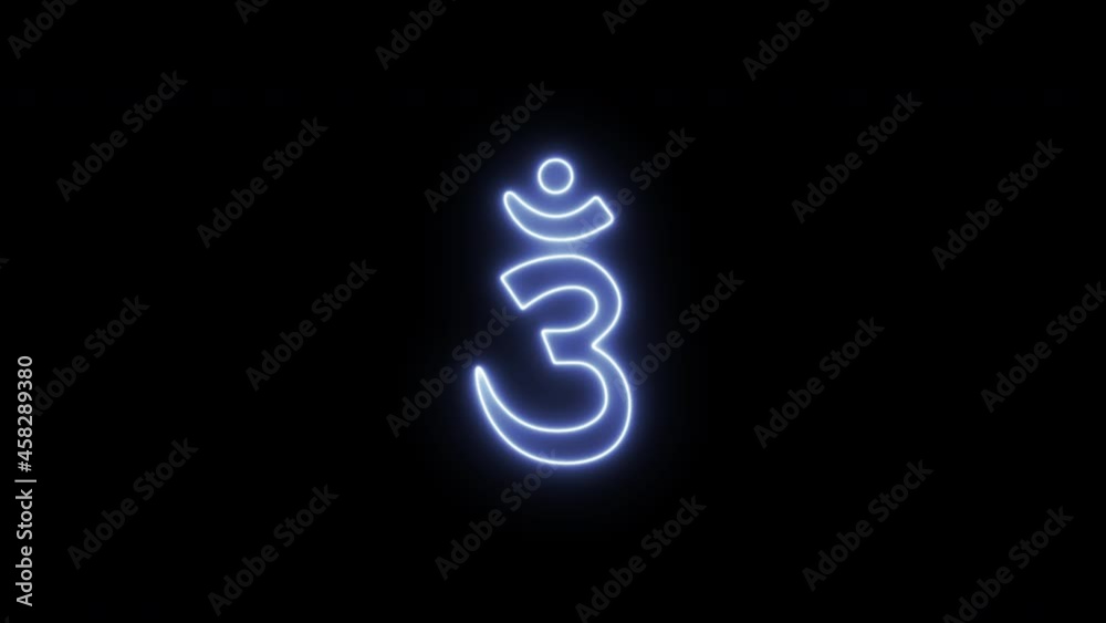 Speritual yoga chakra icon: ajna. Meditation symbol neon flicker animation on a black background. Motion graphic video Speritual yoga chakra icon: ajna. Meditation symbol neon flicker animation on a black background. Motion graphic video