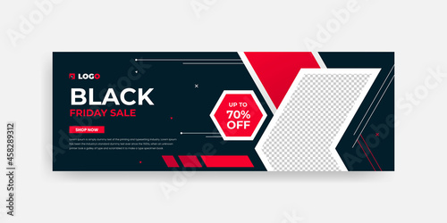 Black Friday sale banner design, social media cover design