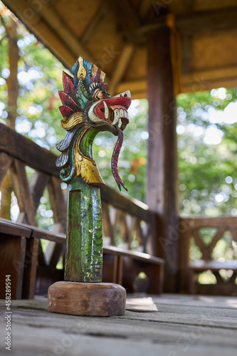 Statue of dragon in old oriental house photo