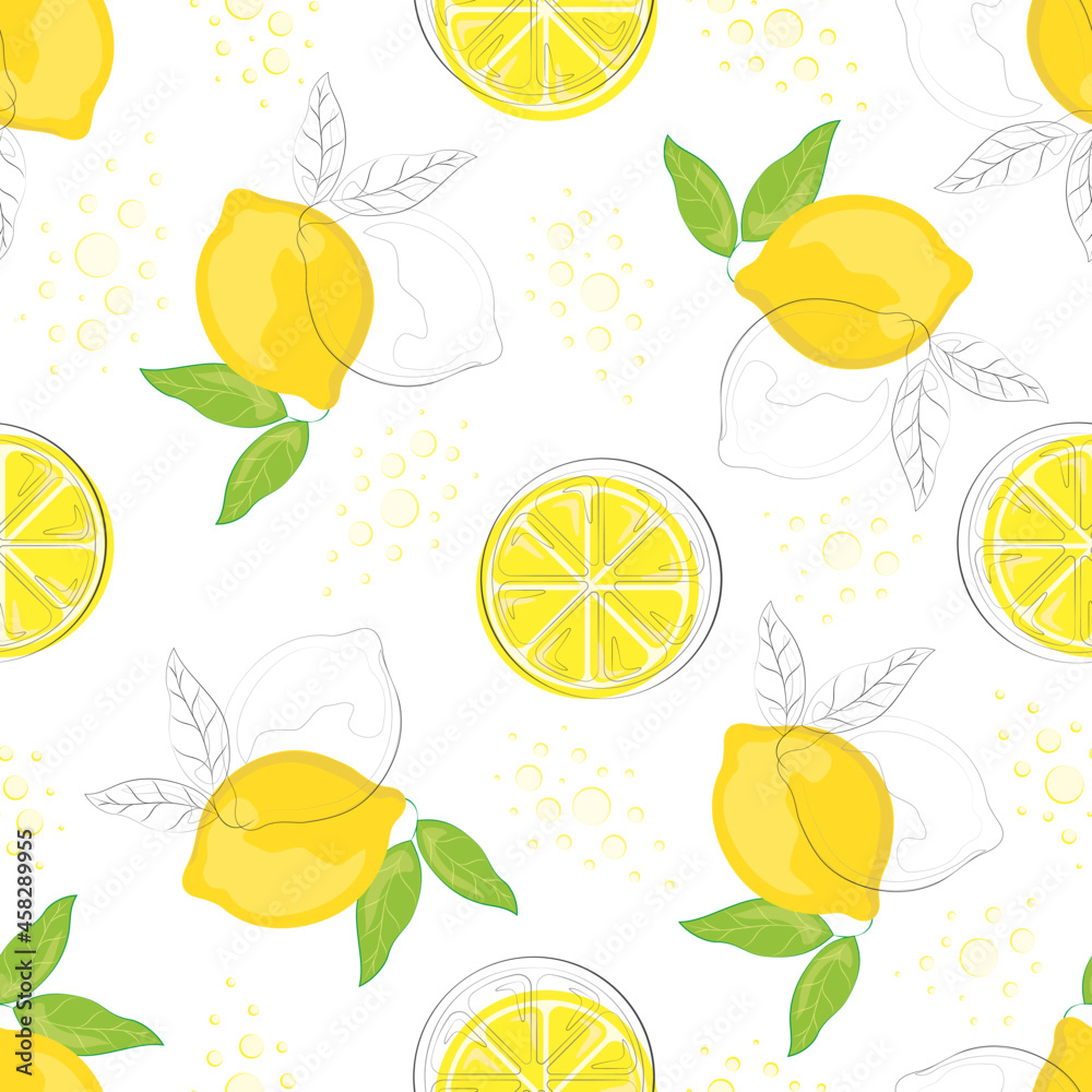 Seamless pattern with hand drawn lemons. Citrus fruits on a transparent background. Background for textiles, kitchen utensils and wrapping paper, background for site
Seamless pattern with hand drawn lemons. Citrus fruits on a transparent background. Background for textiles, kitchen utensils and wrapping paper, background for site