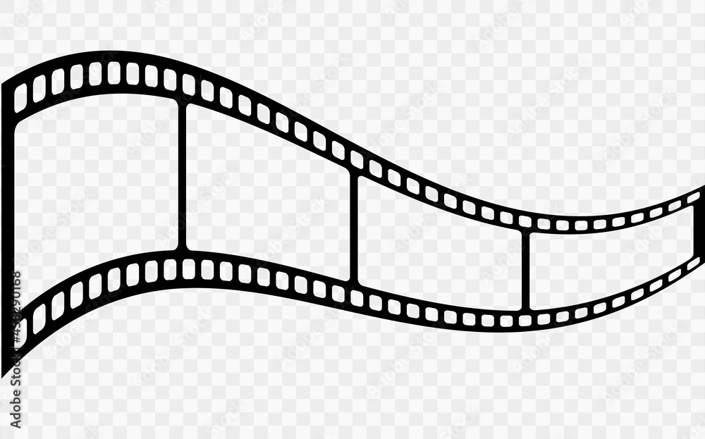 Film strip or curved film strip icon vector