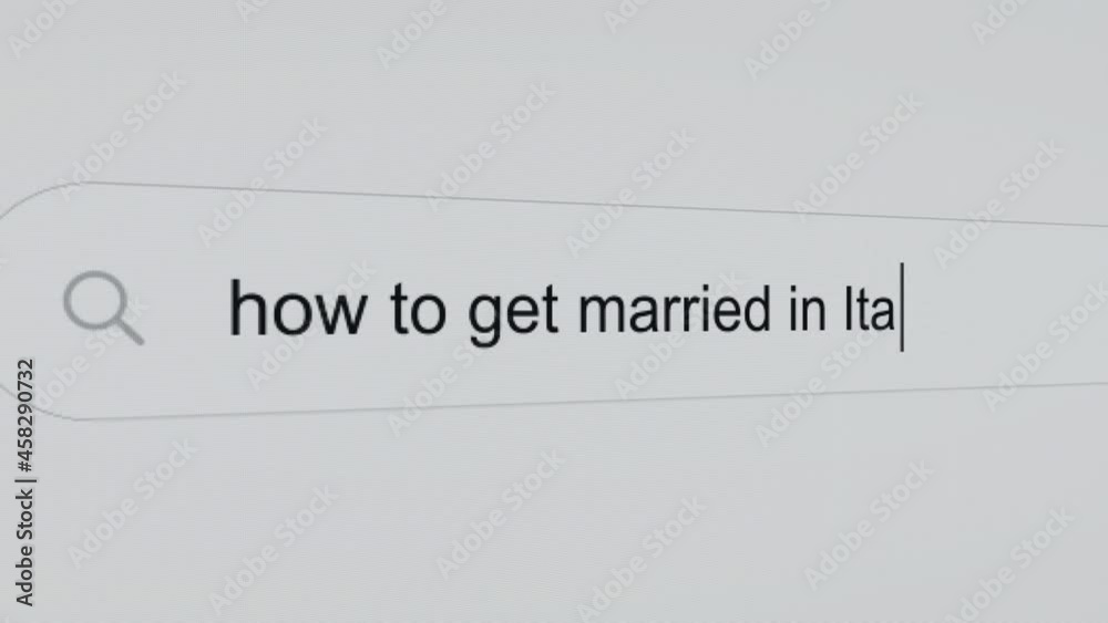 How to get married in Italy - Pc screen internet browser search engine bar typing future related question. How to get married in Italy - Pc screen internet browser search engine bar typing future related question.