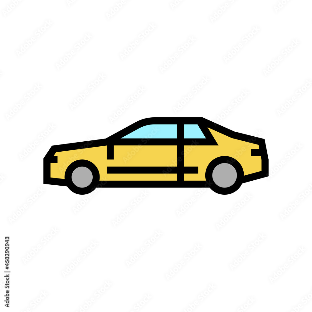 coupe car color icon vector. coupe car sign. isolated symbol illustration