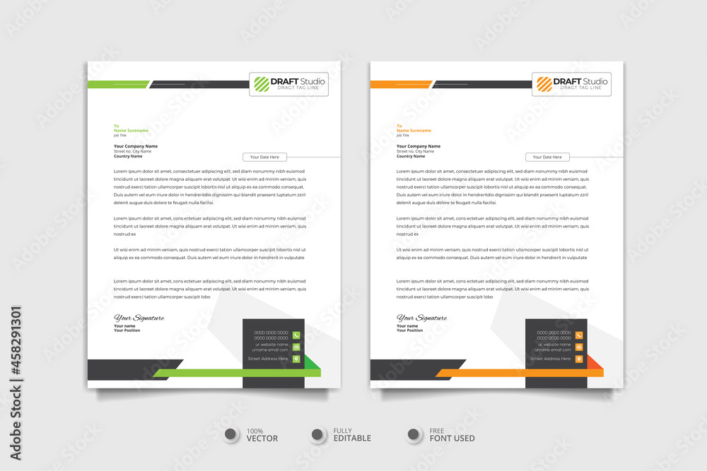 Obraz premium New modern digital professional and creative latter head customizable template design