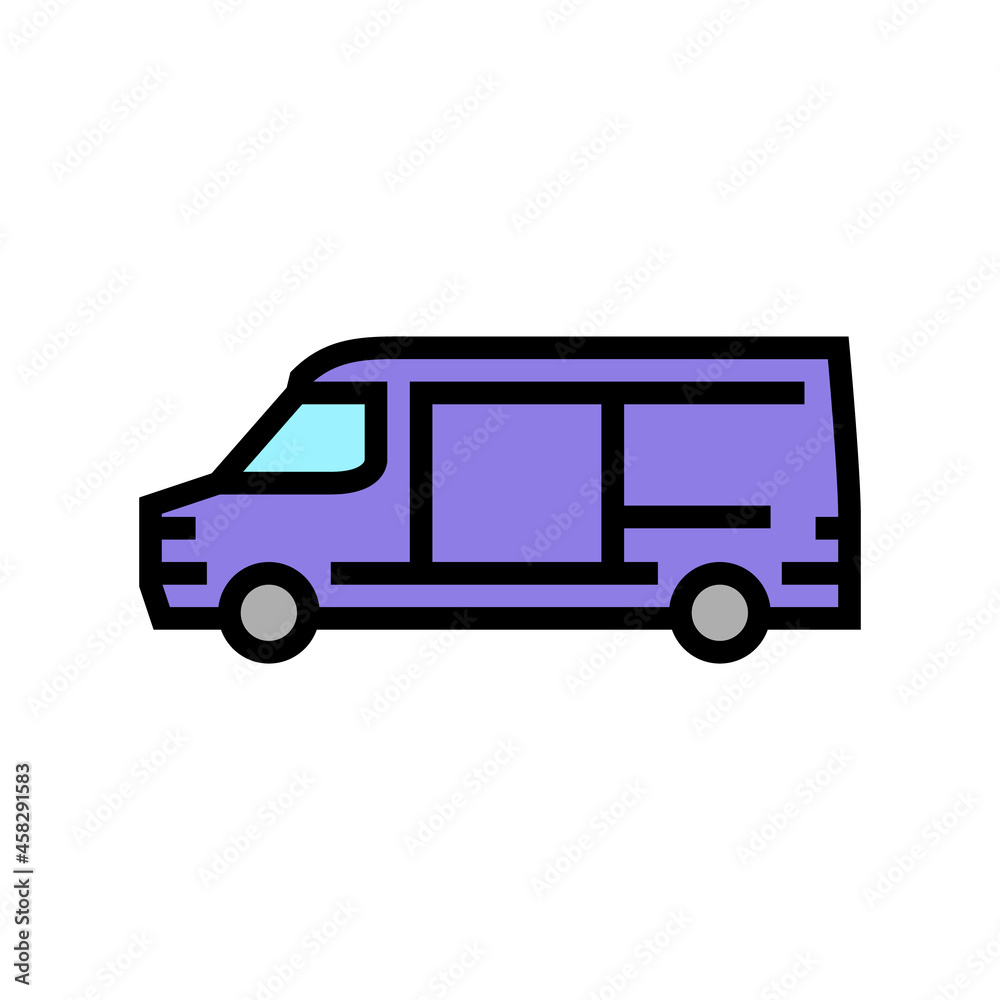 cargo van car color icon vector. cargo van car sign. isolated symbol illustration