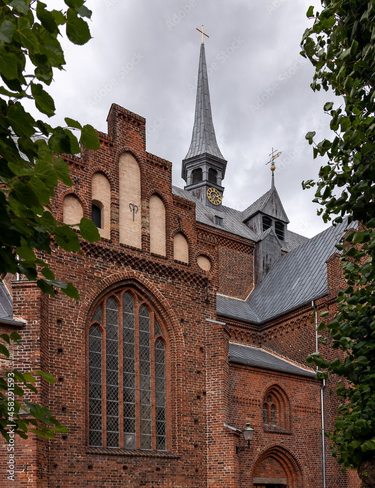 Haderslev cathedral among the trees