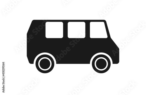 Simple big passenger car bus flat icon