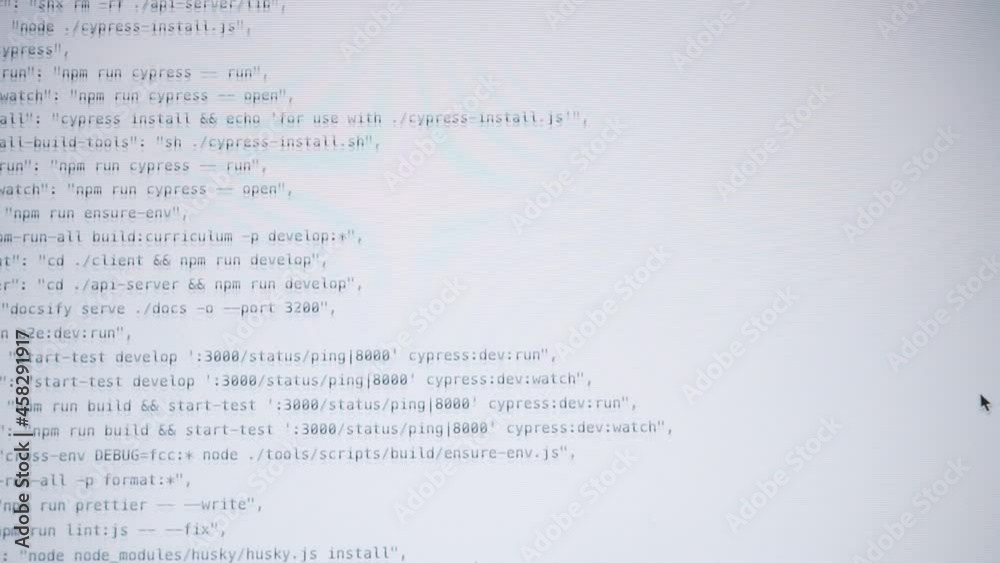 Computer code running over white screen of laptop Computer code running over white screen of laptop