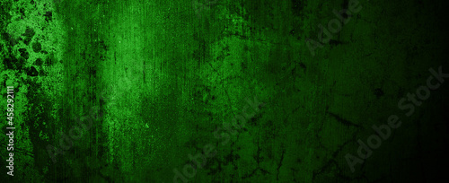 Green wall grunge texture. Dark Green Black cement