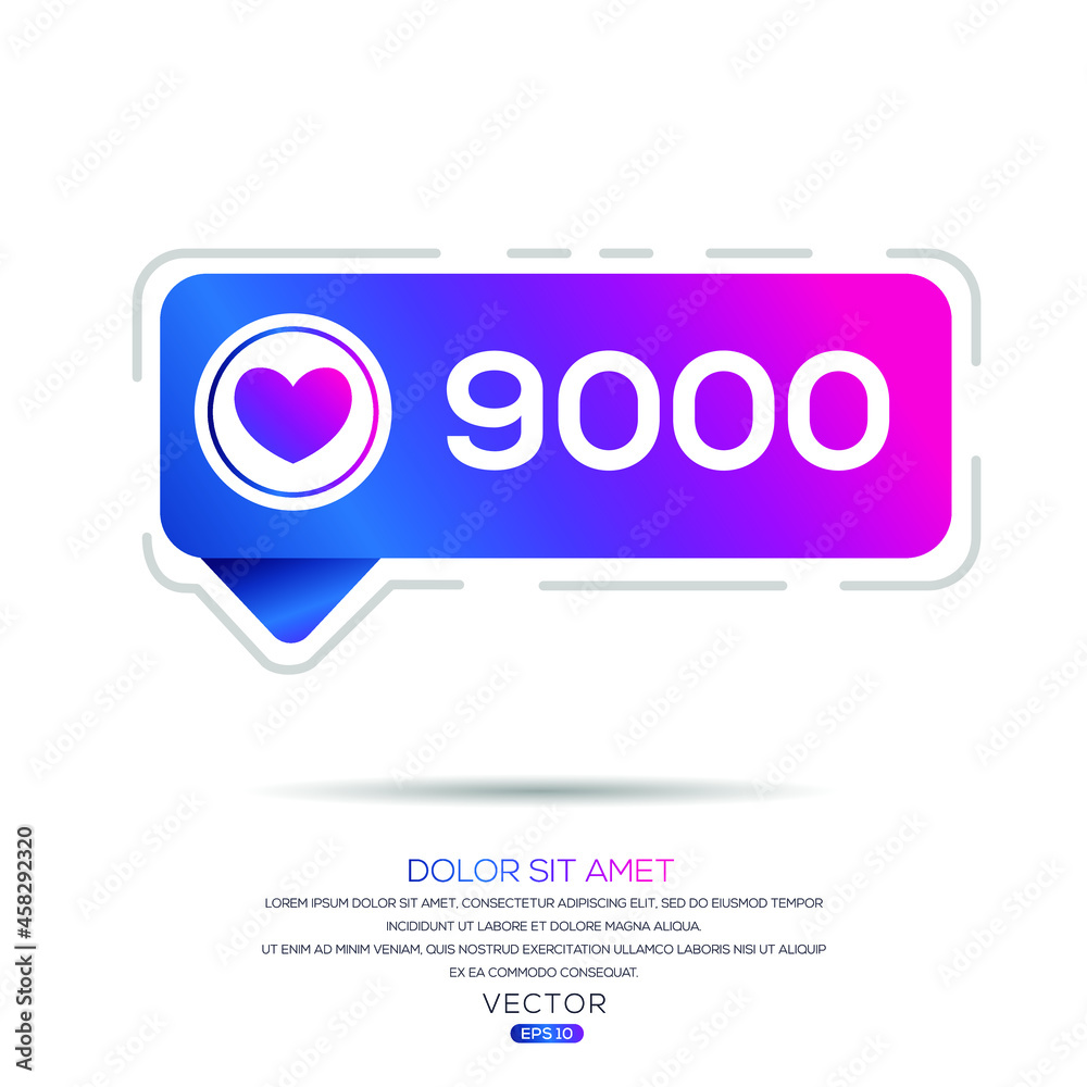 Obraz premium Creative 9000 likes design for social network, Vector illustration.