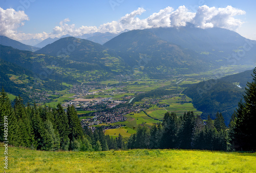 Panoramic view onto the town of Lienz in Eastern Tirol  Austria