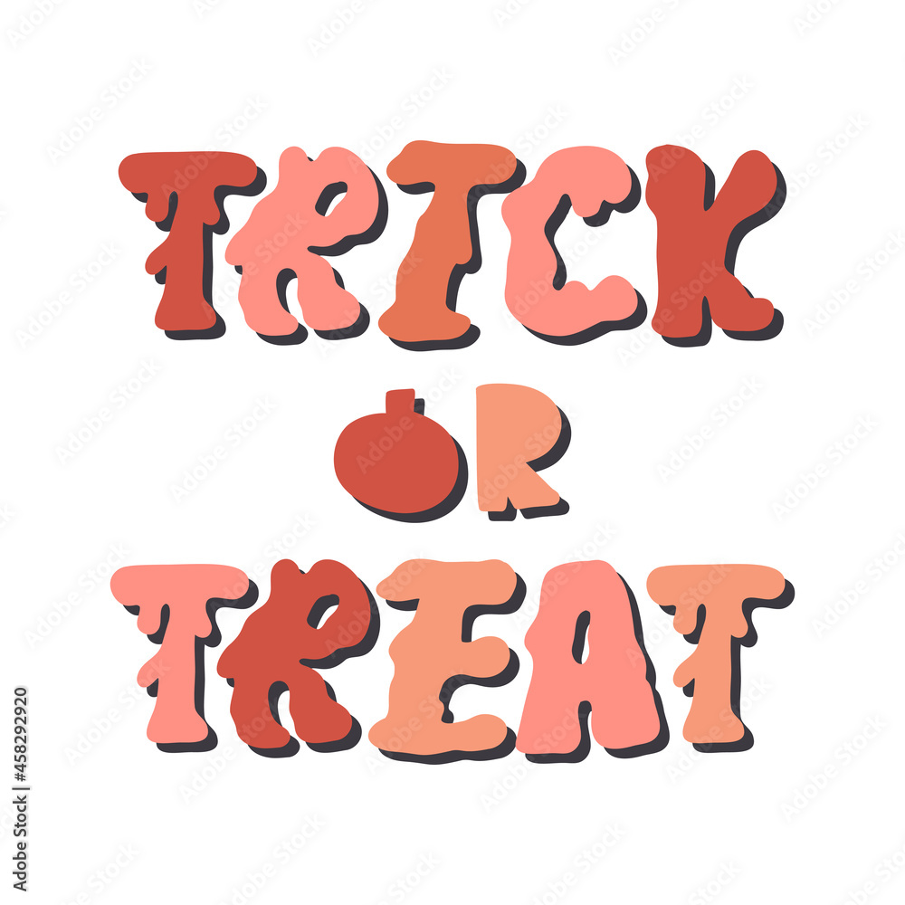 Trick or treat handwritten halloween greeting card