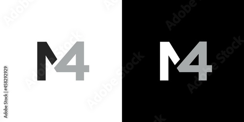 Modern and unique letter M4 initial logo design