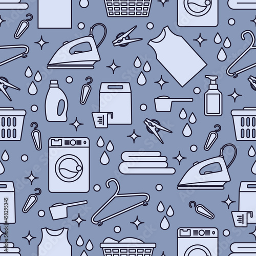 Vector Pattern Laundry Washing service Household