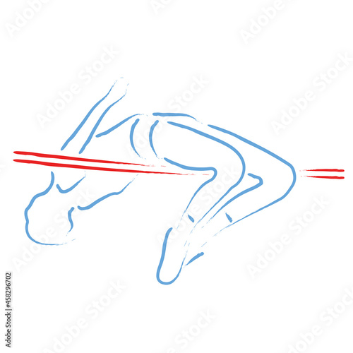 Athlete, athletics sport of high jump, stylized vector illustration photo