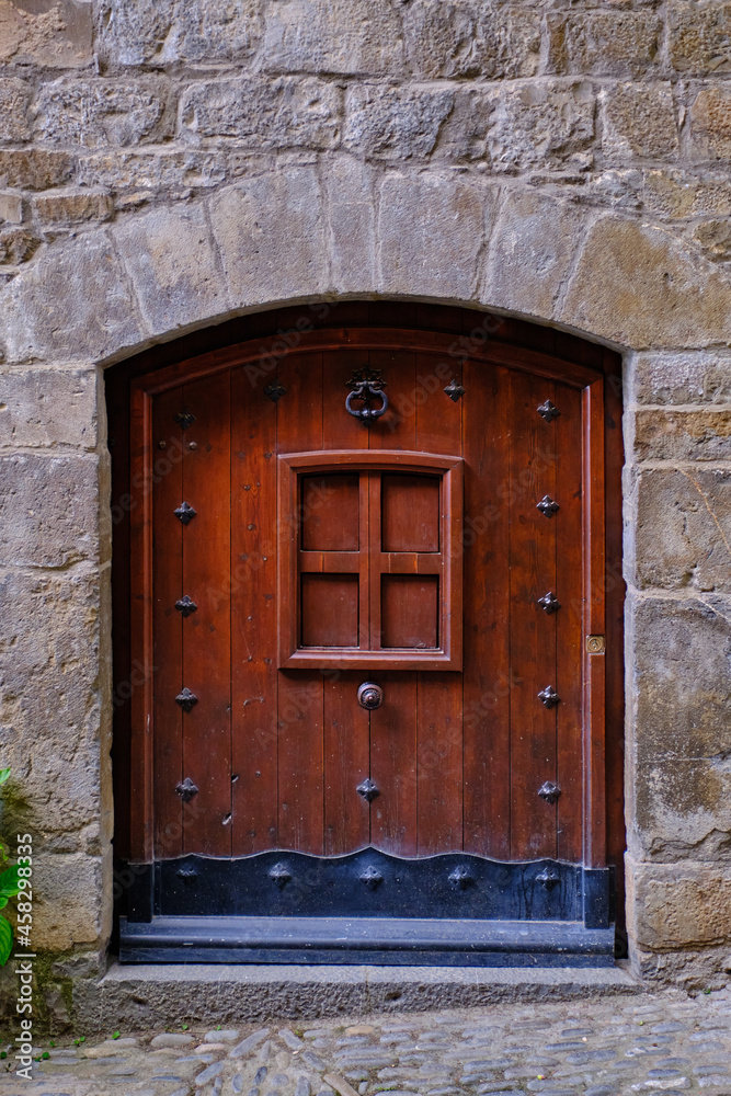 doorway of a house in Aínsa, huesca, spain