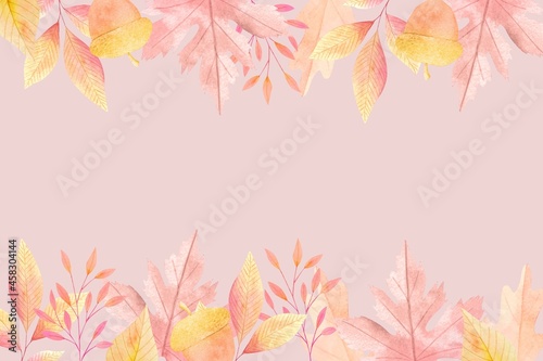 watercolor autumn background vector design illustration