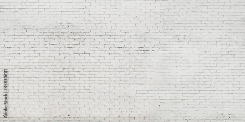 Background of an old brick white painted wall