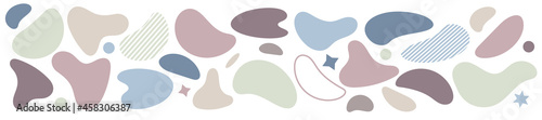 Abstract blotch shape. Liquid shape elements. Set of modern graphic elements. Fluid dynamical colored forms banner. Gradient abstract liquid shapes. Vector illustration