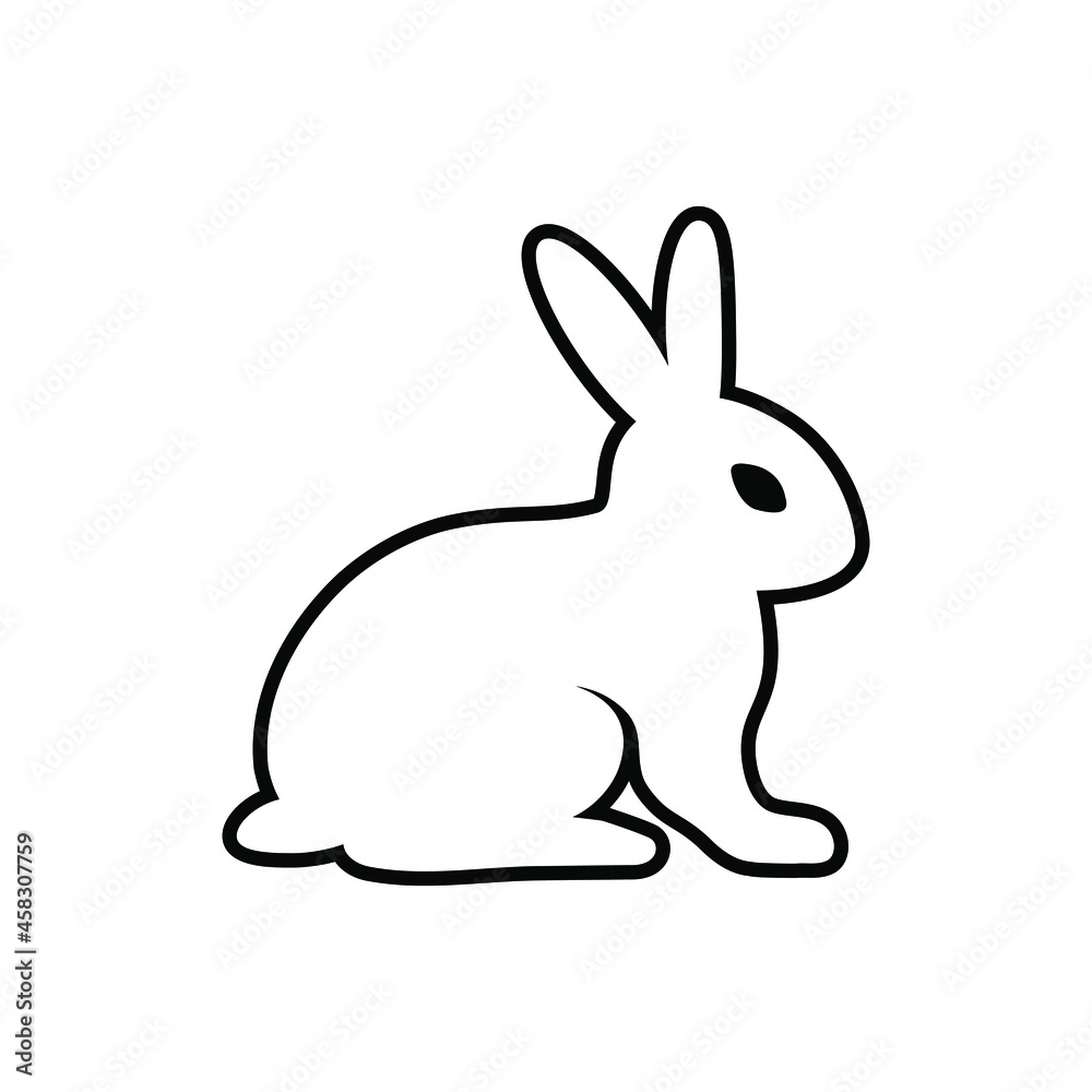Animal Rabbit. Rabbit icon isolated on white background. Rabbit icon vector design illustration. Rabbit simple sign. 