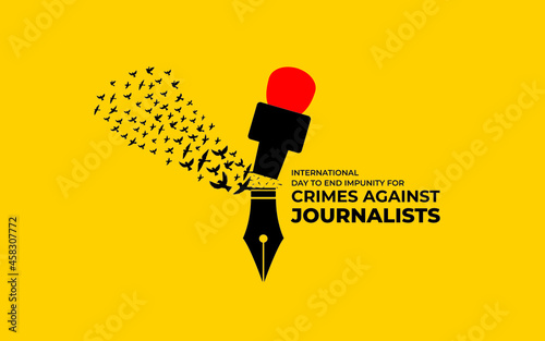 International Day to End Impunity for Crimes against Journalists. Creative Vector illustration for World Press Freedom Day concept.