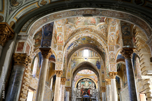 PALERMO, ITALY - JULY 5, 2020: interior church of Santa Maria dell'Ammiraglio, Palermo, Italy