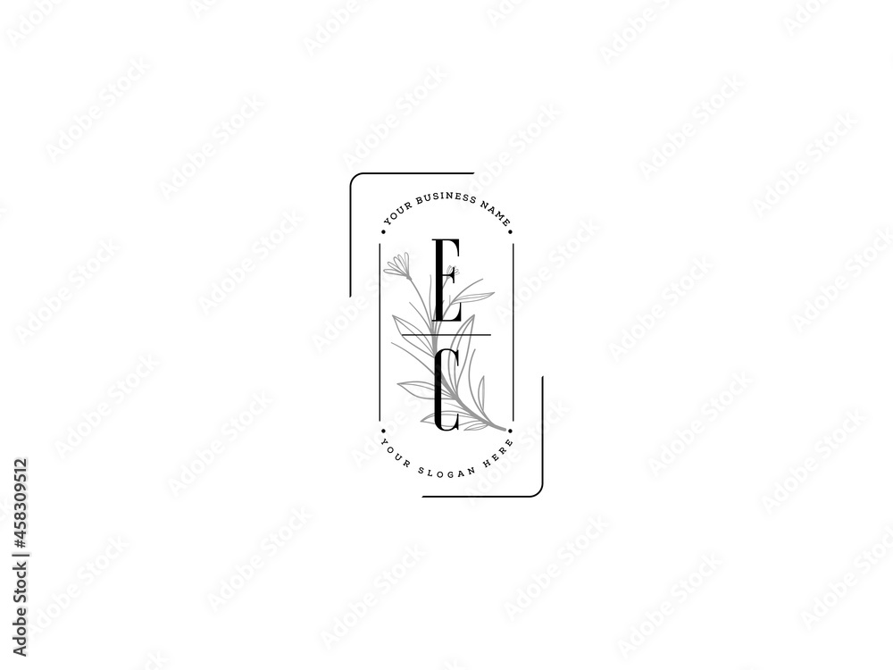 initial letter EC logo, Letter e c e c logo design vector illustration ...
