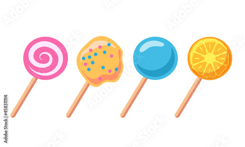 Lollipop set. Vector candy isolated on white background.