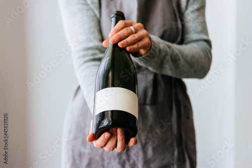 Wine in hands photo