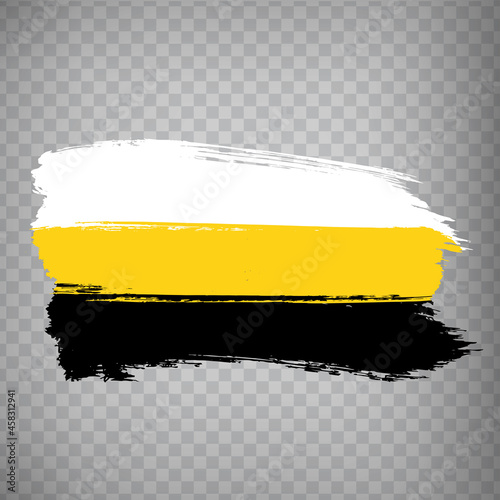 Flag Perak brush strokes. Flag  Perak on transparent background for your web site design, app, UI. Malaysia. EPS10.