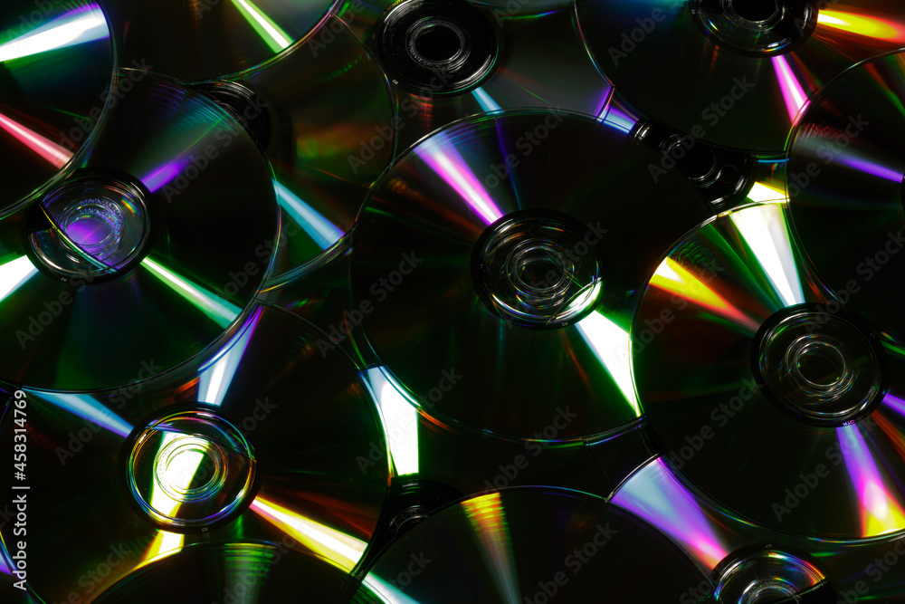 Pile of CDs used for storing data, audio and video Pile of CDs used for storing data, audio and video