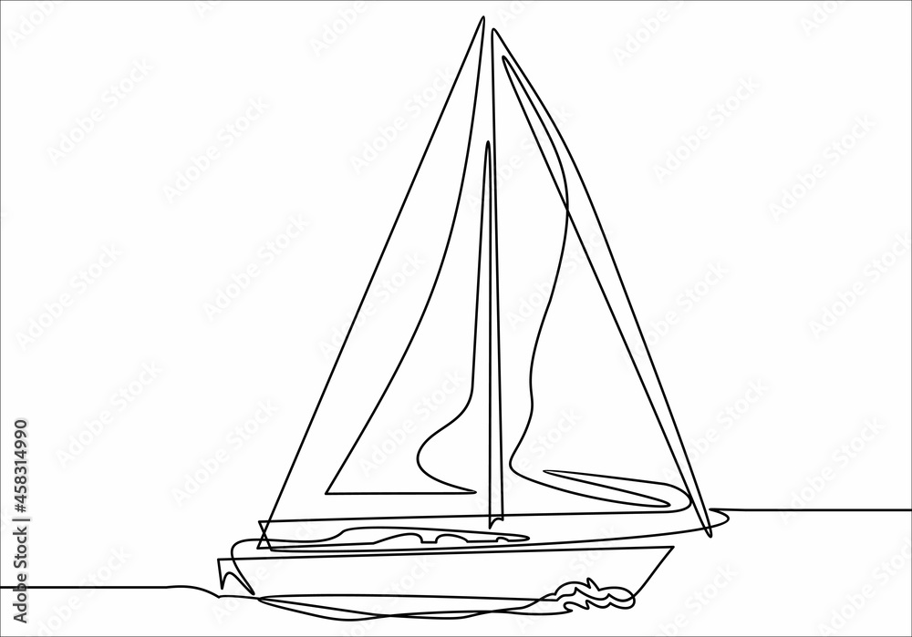 sailboat one line drawing