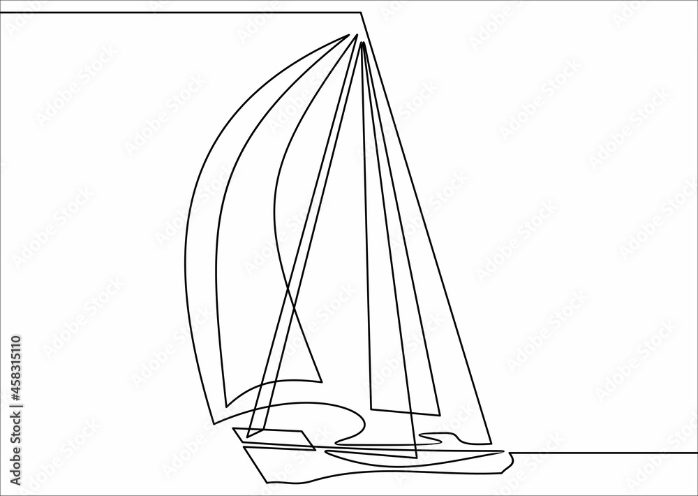 sailboat one line drawing