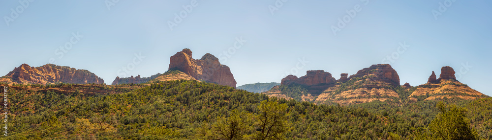 Beautiful red rock formation against the blue sky near Sedona,  Arizona