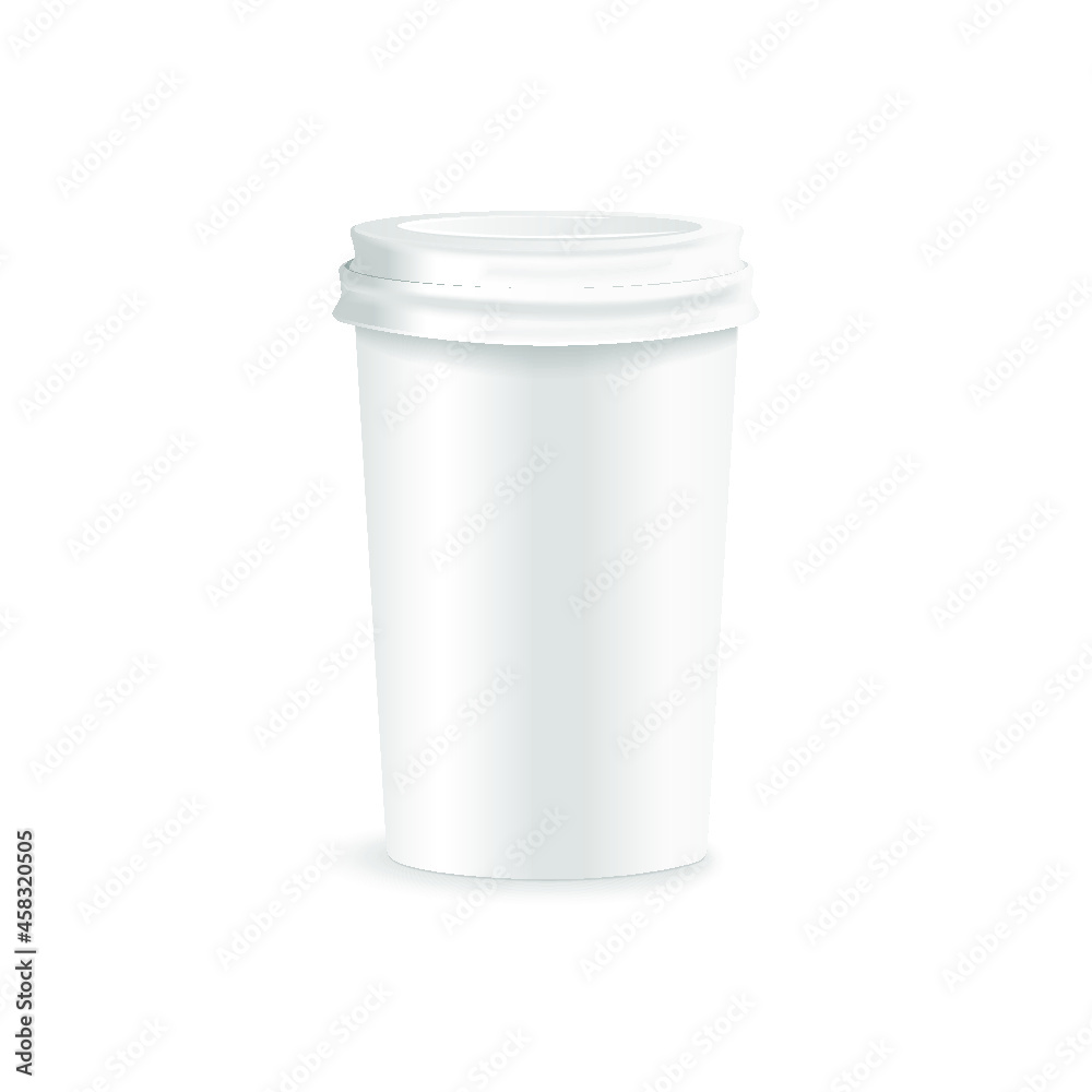 paper cup with lid isolated on a white background
