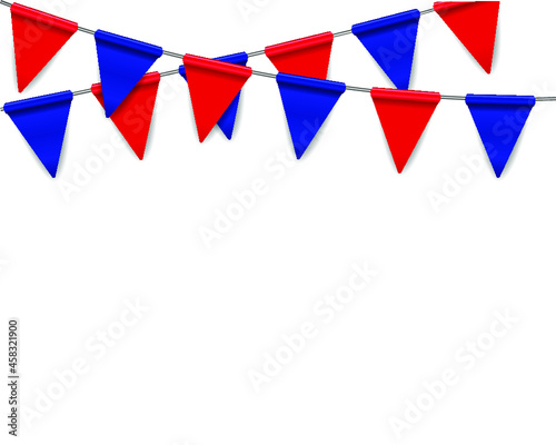 Party Background with Red and Blue Flags
