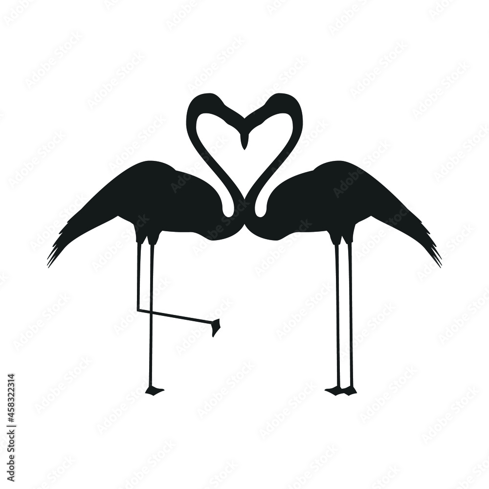 Obraz premium Flamingo Icon, Flamingo Vector, Pink Flamingo, Tropical Bird, Wildlife Animal Silhouette Isolated Vector Illustration Background